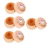 Abaodam 4pcs Wooden Keepsake Tooth Box for Boys and Girls Cute for Teeth and Hair Modern Minimalist Design for Preserving Childhood Memories