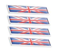 Abaodam 4pcs Zinc Alloy British Flag Car Decals Weather-resistant Metal Stickers for Vehicle Emblems Door Decoration Patriotic Union Jack Car Body Stickers