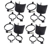 Abaodam 4sets Soundproof Booth Microphone Shield Pop Shield Windscreen for Recording Noise-reduction Accessory Clip