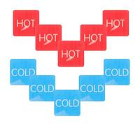 Abaodam 5 Pairs Acrylic Hot and Cold Water Marking Signs for Faucets Easy Installation and Visible from A Distance, for Restaurant and Barber Shop Bathroom Supplies