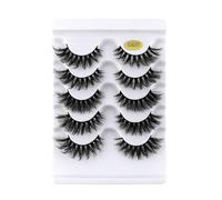 Abaodam 5 Pairs Black Simulation Women Extension Eyelashes Thick Natural Fake Lashes for Date and Club, Lash Extension Supplies for Makeup Enhancing Look