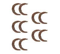 Abaodam 5 Pairs Moon Shaped Rattan Wreaths 7.9X6.3In Vine Branch Rings for Diy Crafts Home Ornament Party Decor Rustic Floral Arrangement