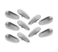 Abaodam 5 Pairs Titanium Eyeglasses Nose Pads Screw-in Repair Pads Seed-Shaped Nose Bridge Supports Lightweight Comfortable Skin-Friendly Silver Replacement for Glasses and Sunglasses
