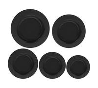 Abaodam 5 Pcs Assorted Piggy Bank Stoppers, Firm Rubber Replacement Money Box Plugs Bottom Bungs for Vintage Ceramic Saving Pots, Inner Diameter 25-38mm, Black
