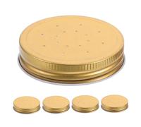Abaodam 5 Pcs Beehive Entrance Feeders Perforated Metal Mason Jar Lids Bee Watering Station Enhancer for Efficient Hive Management Beekeeping Supplies
