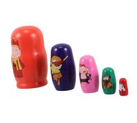 Abaodam 5 Pcs Wooden Russian Nesting Dolls with Wukong and West Monk Characters Educational for Fine Motor Skills Development Safe Non-toxic Cultural Storytelling Gift for Birthday Party