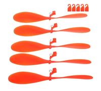 Abaodam 5 Sets 14.5Cm Orange Plastic Propellers for Rc Helicopter Model Airplane DIY Workshop Parts Aircraft Accessories Airplane Repair and Science Projects