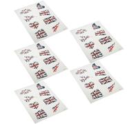 Abaodam 5 Sets of Convenient Temporary Tattoos Stickers Made of Paper and Pvc for Soccer Match Fans, Portable Decorative Face Stickers England Flag Design