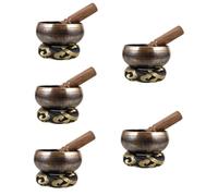 Abaodam 5 Sets Tibetan Singing Bowl Lightweight Yoga Meditation Bowl Wooden Mallet for Relaxation and Sound Healing Random Color