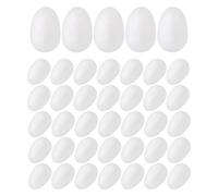 Abaodam 50 Pcs Easter Eggs for Crafts, 1. 2 Inch Small White Polystyrene Foam Ball, Blank Paintable Fake Eggs for School DIY Projects and Kids
