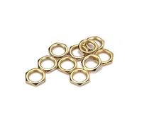 Abaodam 50 Pcs Fine Nut Thin Nut Zinc Alloy 8Mm Diameter Gold Guitar Bass Socket Jack Hardware for Electric Guitar Accessories