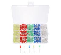 Abaodam 500 Pcs 1 Box LED Diode Lights Assorted Color Plastic Lightweight Practical LED Lamps Easy to Remove Simple to Use for Electrical Experiments and DIY Projects