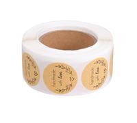 Abaodam 500 Sheets Roll Round Handmade Kraft Paper Labels with Self-Adhesive and Easy to Tear Off Features, for Wraps and Parcels Packaging Stickers