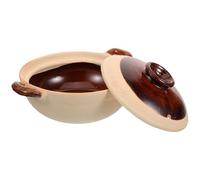 Abaodam 500ml Home Casserole Clay Cooking Pot with Lid Even Heat Conduction Not Easy to Crack for Braising Chicken and Stewing