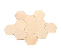 Abaodam 50pc Wooden Shapes Hexagon Craft Shapes Beech Wood Beige Strong Safe to Use Ornaments for Christmas Parties DIY Crafting Decoration