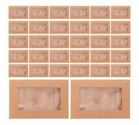 Abaodam 50Pcs Card Envelopes Kraft Paper with Heart Clasp and Window, Small Rectangular Envelopes for Wedding Invites and Message Cards
