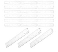 Abaodam 50pcs Clear Plastic Machinist Rulers Dual Side Precision Scale Measuring Tools Metric Markings for Engineering Drafting Woodworking