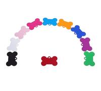 Abaodam 50pcs Cute Dog Tag Bone Shape Aluminum Alloy Pet Id Tags Lightweight Not Easy to Deform Stylish Simple Appearance Design for DIY Bag Pendant Random Color