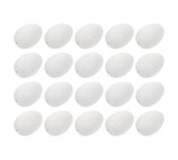 Abaodam 50pcs DIY Plastic Easter Egg Decorations Hanging Pendants White Hollow Egg Shells for Craft Painting Party Supplies Easter Accessories