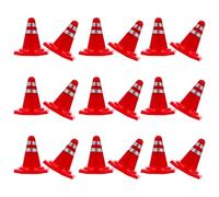 Abaodam 50pcs DIY Plastic Traffic Sign and Road Cone Set for Boys and Girls Sand Table Decor, Mini Roadblocks and Simulation Barriers, Educational Toy for Outdoor and Indoor Play
