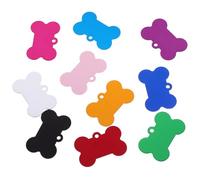 Abaodam 50pcs Dog Bone Shape Aluminum Alloy Pet Id Tags Lightweight Sturdy Blank Dog Collar Tags for Engraving for Pet Collar Accessories Random Color