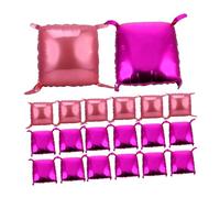 Abaodam 50pcs Double Sided Foil Balloon Background Board Inflatable Party Decoration with Rose Red and Colors Square Shape with Ties for Wedding Birthday Anniversary Celebration