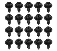 Abaodam 50pcs Metal Hex Head Splash Shield Mud Flap Screws with Cross Cap, Black Automotive Bolts for Car Fender and Wheel Arch Fastening, Compatible with Mud Guards and Bumper Covers