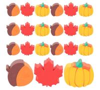 Abaodam 50Pcs Mini Thanksgiving Pencil Erasers Set with Pumpkin Acorn Maple Leaf Shapes, Fall Classroom Rewards Erasers for Party Favors and School Homework