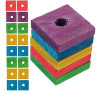 Abaodam 50pcs Parrot Wooden Chewing Bird Bite Natural Wood Chips 3x3cm for Parrots Cockatoos Teeth Grinding and Nibbling Activity Cage