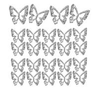 Abaodam 50pcs Silver Butterfly Nail Charms for Nails Mini Metal Butterfly Rhinestone Decorations Easy to Apply Alloy Charms with Unique Filigree Design Versatile Decoration for DIY Crafts