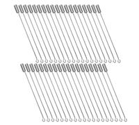 Abaodam 50pcs Silver Stainless Steel Safety Lapel Pins with Stopper End Cap, 7cm Metal Stick Brooch Pins for Suits, Hats, Scarves, and Crafting Accessories