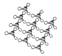 Abaodam 50pcs Stainless Steel Three Way Swivel Fishing Connectors Triple Fishing Swivels for River Sea Boat Kayak with Quick Connect Design