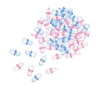 Abaodam 50pcs Transparent Acrylic Mini Pacifier Gender Neutral Shower and Baptism Decorations Newborn Pacifier Favors for Boy Girl Full Month Party Celebration
