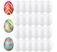 Abaodam 50pcs White Foam Easter Eggs for Crafting with Strong Design, 6cm Multi-function DIY Painting Supply for Easter Craft Projects and Branch Decorations