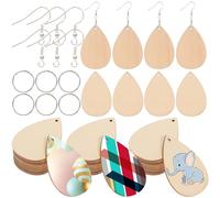 Abaodam 50Pcs Wooden Dangle Earring Blanks Natural Wood Pendants for Jewelry Making Kit Smooth Surface DIY Charms for Women Safe Skin-Friendly Craft Supplies