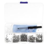 Abaodam 528pcs Portable Glasses Repair Kit with Anti-Slip Screws, Nose Pads and Ear Hooks, Multi-Function Eyeglasses Screwdriver Set for Spectacle Hinge and Frame Maintenance Random Color