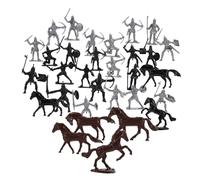Abaodam 52pcs Medieval Knight Horse Miniature Soldier Figures Plastic Mini People Models for Historical Role Play and Sand Table Set
