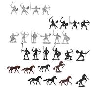 Abaodam 56Pcs Soldiers Mini Crafts for Includes Soldiers Horses Cavalrymen Safe Figures for Creative Play and Learning