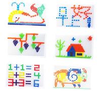 Abaodam 592Pcs Mushroom Nail Jigsaw Puzzle Board for, 27.5X19Cm Pegboard Puzzle Educational Set, Early Childhood Montessori Game for and Random Color Random Color