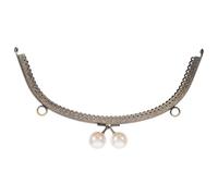 Abaodam 5cm Classic Grain Curved Purse Frame with Pearl Lock, Iron Clutch Frame for DIY Handmade Coin Bag Making Accessories