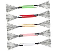 Abaodam 5pairs Drum Brush Double-end Comfortable Handles for Drummer Practice Youth Bands and Jazz Music Brushes