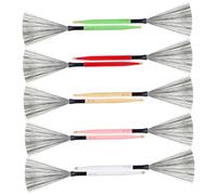 Abaodam 5pairs Jazz Drum Carbon Steel Wire Dual End Brushes for Drums Percussion Instrument Stick Brush for Accessory