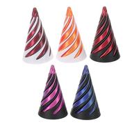 Abaodam 5pcs 3d Printed Spiral Pyramid Set, Dual-color Impossible Passthrough Cones for Stress Relief and Sensory Play, Rotating Desk Sculptures and Adults