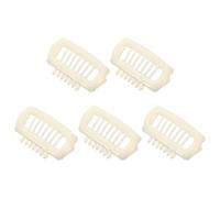 Abaodam 5pcs Beige Abs Hair Clips for Small Pets Puppies Maltese Bichon Frise Comfortable Wearing Experience Easy to Clean Grooming Accessories for Daily Use