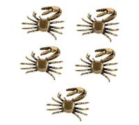 Abaodam 5pcs Brass Crab Ornament Vintage Style Desktop Decor Nautical Crab Sculpture for Unique Adornment Delicate Design for Bookshelves and Tables