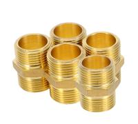 Abaodam 5pcs Brass Hose Connector Male to Male Copper Pipe Union Straight Adapter Water Pipe Coupling for Garden High Pressure Tolerant Plumbing Fittings Easy and Rapid Installation