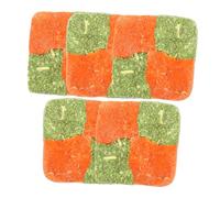 Abaodam 5Pcs Bunny Chew Natural Alfalfa Grass Cubes with Carrot Powder for Rabbits Chinchillas Guinea Pigs Safe Snacks for Teeth Grinding Healthy Playtime