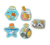 Abaodam 5pcs Cat Pin Brooch Cartoon Drift Bottle Design Alloy Jewelry for Women Multi-use Accessories for Jackets Backpacks Weddings and Parties