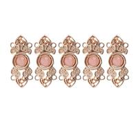 Abaodam 5pcs Chinese Costume Metal Swirl Cape Clips 3.4cm X 1.4cm Retro Cardigan Sweater Clip Fasteners for Cloaks Shawls and Hanfu with Floral Embossed Design in Light Gold and Pink