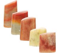 Abaodam 5pcs Chinese Seal Stone Set for DIY Craft, Random Style Red Shoushan Stone Stamper for Calligraphy and Scrapbook Stamp Practice